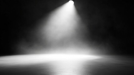 Poster - A spotlight illuminates a misty, dark space, creating a dramatic and mysterious atmosphere.