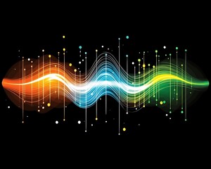 Poster - A colorful abstract design featuring flowing lines and gradients