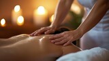 A therapist performing a Swedish massage with essential oils in a calming spa room.