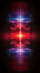 Poster - Abstract Digital Energy Flow: A Symphony of Red and Blue Light