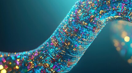Poster - Abstract Swirling Colorful Data Stream