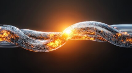Poster - Abstract Digital Wave:  Energy Flow and Technology