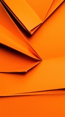 Poster - Abstract Orange Paper Composition: A Study in Form and Texture
