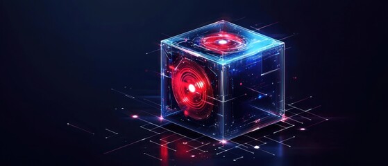 Poster - Futuristic Digital Cube: Innovation in Technology