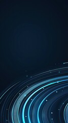 Poster - Abstract Swirling Light Trails in Deep Blue