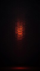 Poster - Abstract Red Glowing Triangles in the Dark