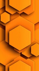 Poster - Abstract Orange Hexagon Pattern: A 3D Geometric Design