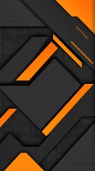 Poster - Abstract Geometric Orange and Black Background