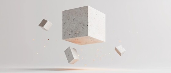 Poster - Floating Cubes: A Minimalist 3D Render