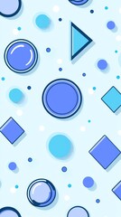Poster - Abstract Geometric Pattern: Blue and Light Blue Shapes Wallpaper