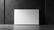© YOUR - White rectangular box sitting on a glossy gray surface
