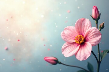 Canvas Print - subtle floral motif in calming hues on a soft background , pattern, fabric, surface