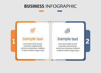 Wall Mural - Business  infographic template with icons and 2 options or steps	
