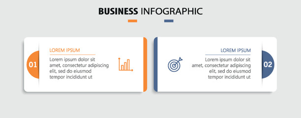 Wall Mural - business infographic template with icons and 2 options or steps