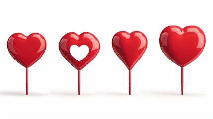 Leinwandbilder - 3d heart icons representing love notifications and social media interactions in a modern design Generative AI