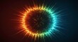 © IPutuToya - Abstract Colorful Energy Burst Circular Light Waveform Vibrant Glowing Rays