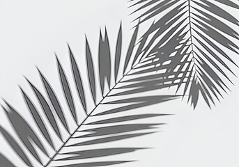 Wall Mural - Realistic shadow overlay effect. Natural palm leaf shadows isolated