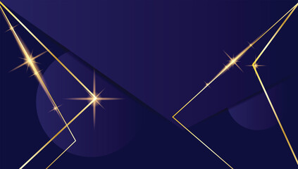 Poster - Shiny Golden Abstract Frames Luxury Background in Blue. Graphic elements, banners and resources concept vector art