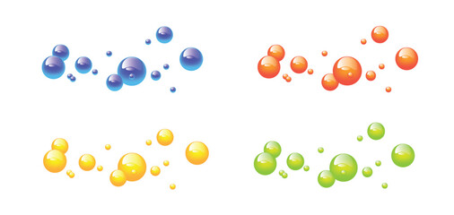 Poster - Funny Realistic Colorful Bubbles Isolated on White. Graphic design elements and resources vector art