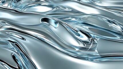 Poster - vibrant design showcases smooth curves and waves in stunning blue hues, creating a mesmerizing abstr
