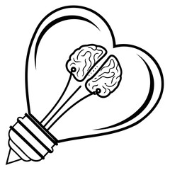 Poster - A cute cartoon heart-shaped tree vector illustration symbolizes love