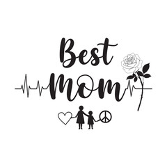 Leinwandbilder - best mom typography calligraphy lettering text typescript font design for mother's day