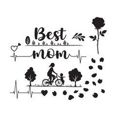 Leinwandbilder - best mom typography calligraphy lettering text typescript font design for mother's day