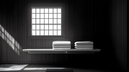 Wall Mural - a window with a white curtain is in the middle of a room
