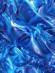 Poster - Frozen blue ice features deep patterns and a high-gloss finish, enhanced by soft lighting for a modern look