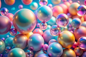 Poster - Pastel Sphere Abstract Background: Geometric Shapes in Soft Colors