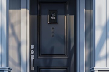 Aufkleber - Smart lock and video doorbell enhance security and convenience of modern entryway design Generative AI
