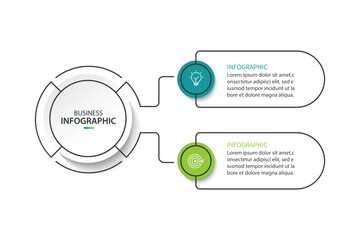 Wall Mural - modern business infographic template with 2 options or steps