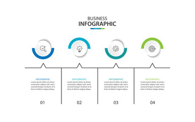 Aufkleber - four step infographic label design vector template with line icons.