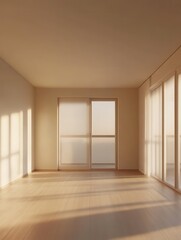 Poster - Empty room of a modern flat. Generative AI