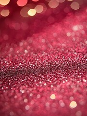 Wall Mural - red glitter background sparkling with golden bokeh lights creating a festive atmosphere for christma