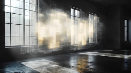 Wall Mural - a room with a large window and a wall of windows