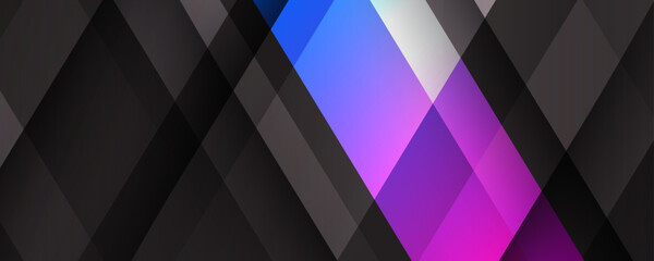 Poster - Black purple geometric abstract background overlap layer on bright space with polygon effect decoration. Modern graphic design element cutout style concept for web, art, flyer, card, or brochure cover