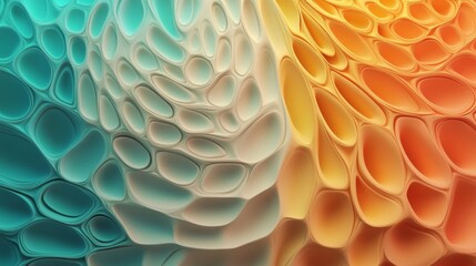 Poster - A light abstract wallpaper is formed by arranging white 3D undulating lines, as shown in this 3D render