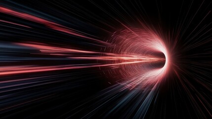 A digital vortex opening pulling data and code into a swirling cyberspace.