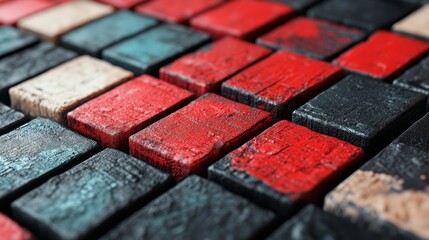 Fototapete - Indonesia's colors are depicted in a futuristic 3D style, representing the Indonesian Network Concept on a tech background
