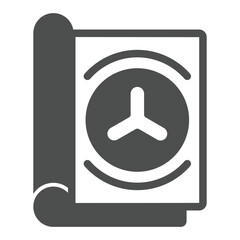 Poster - Science journal notes solid icon, clinical research concept. Vector graphics. Scientist person notepad sign on white background, glyph style icon for mobile or web design.