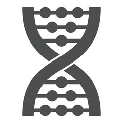 Poster - dna chain solid icon, clinical research concept. vector graphics. human dna structure sign on white 