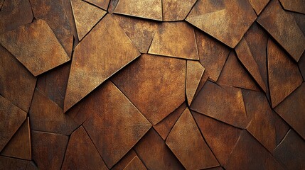 Poster - Modern surface design featuring tetrahedrons in a geometric 3D atmosphere, colored yellow