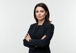© Md Rabiul Islam - Professional businesswoman in dark blazer with arms crossed, confident pose in corporate portrait