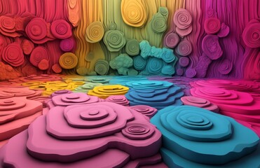 Fototapete - Vibrant abstract metallic background featuring wavy patterns, available as stock