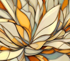 Poster - Gold leather tiles complemented by white decor create a classic 3d wallpaper