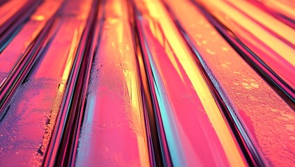 Fototapete - A 3D rendering of a transparent abstract geometric shape set against a pink background