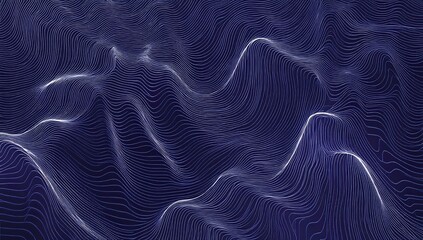 Poster - Image depicting white stripes against a dark blue backdrop rendered in 3D