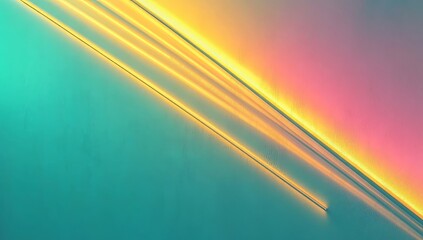 Poster - abstract rendering luminous pattern with glowing yellow light bars becomes a vibrant display of radi
