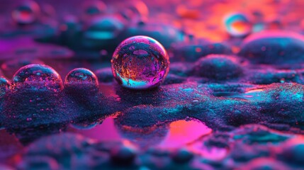 Poster - A cosmic glow emanates from an abstract 3D rendering of bubbles in a galaxy